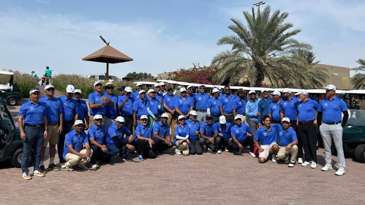 Competitors prior to teeing off at Sharjah Golf &amp; Shooting Club. - Supplied photo