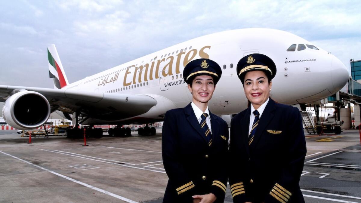Watch: 2 woman pilots fly Emirates A380 for International Womens Day