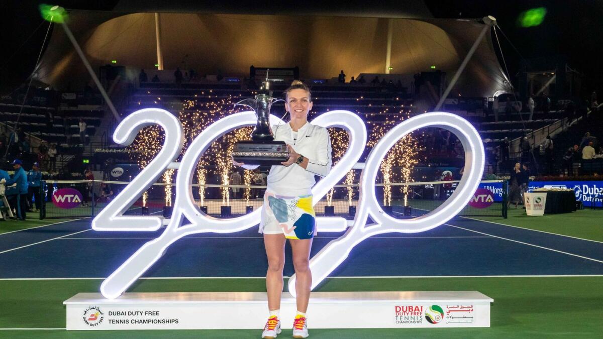 Simona Halep won the 2020 Dubai Duty Free Tennis Championships title. (Supplied photo)