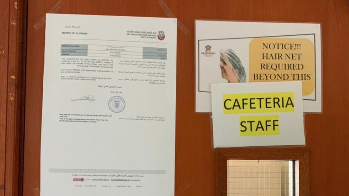 Abu Dhabi school canteen, canteen shut, food safety violations