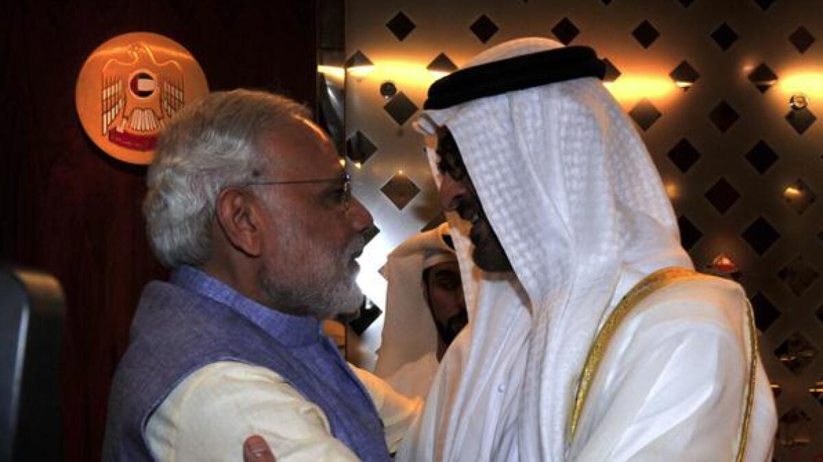 Indian Prime Minister Narendra Modi arrives in UAE