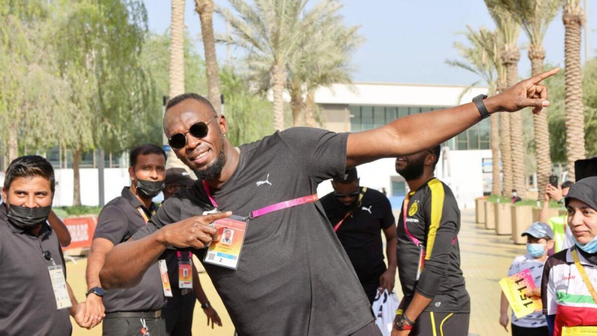 Usain Bolt at Expo 2020 Dubai. — AFP