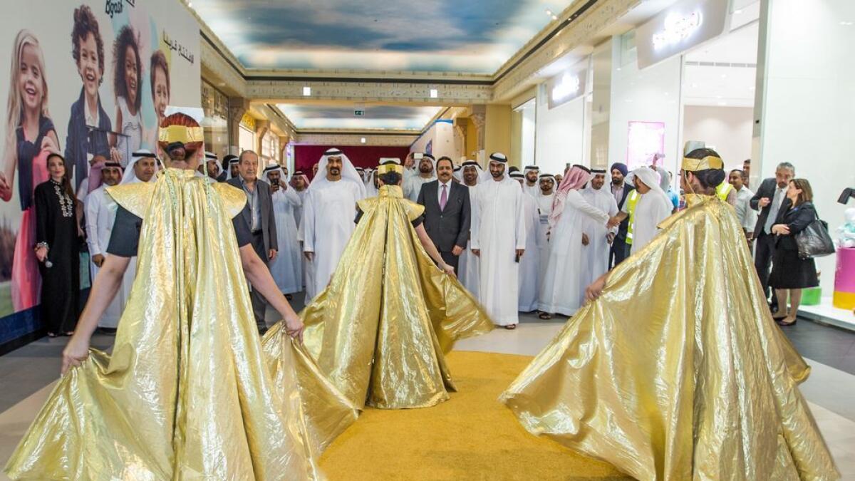 Dancers welcome senior Nakheel executives and other guests to the opening of Ibn Battuta Mall's new extension in Dubai on Wednesday.