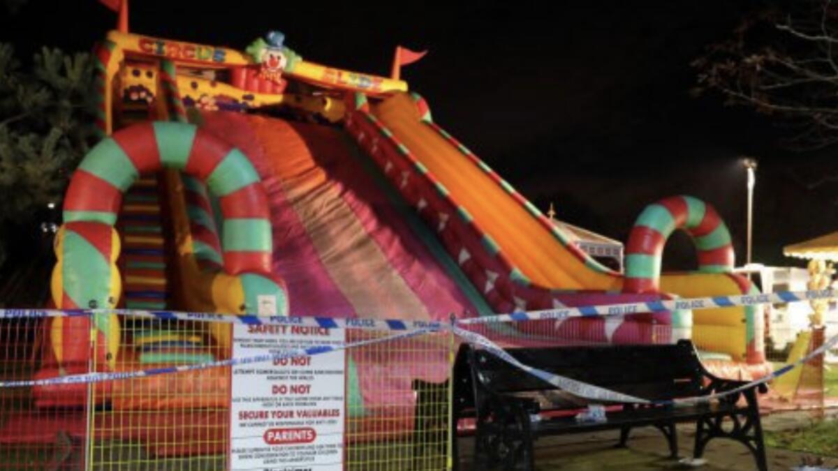 Video: Eight children injured as inflatable slide collapses  