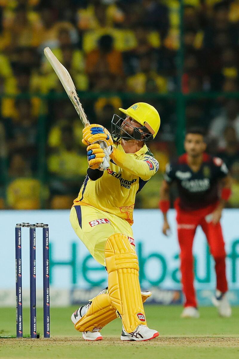 Devon Conway of Chennai Super Kings plays a shot. — IPL
