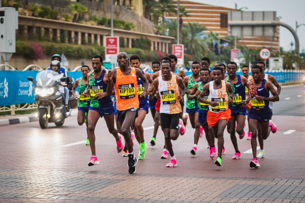 Participants in the 2020 Dubai Marathon. — KT File
