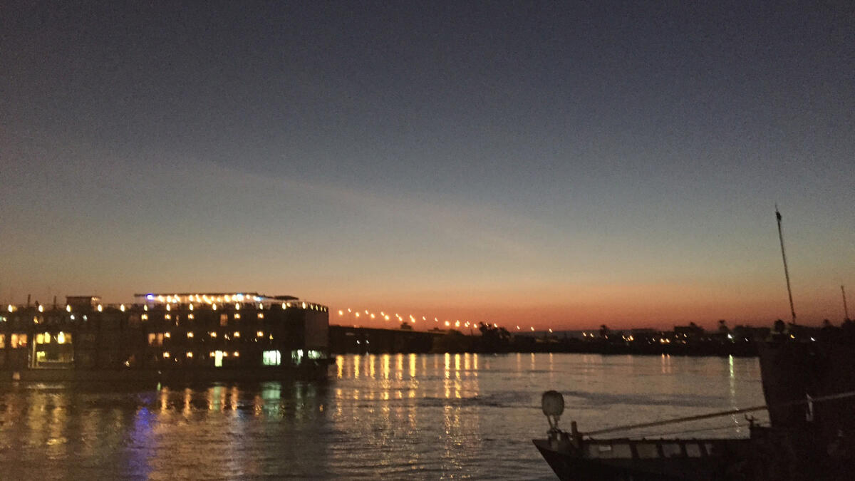 This Aug. 31, 2015, photo, shows a cruise ship during sunset on the Nile River in Luxor, Egypt.