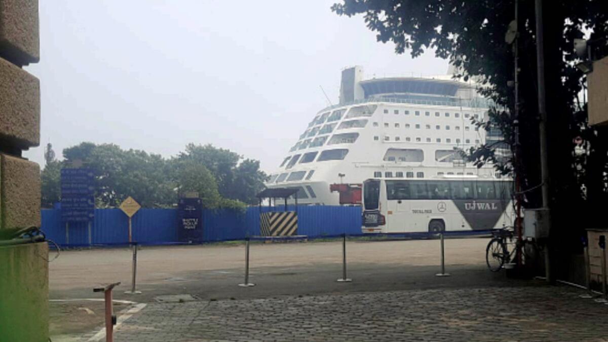 The cruise ship from which India's Narcotics Control Bureau seized dugs during a party and arrested Shah Rukh Khan's son Aryan Khan. — ANI
