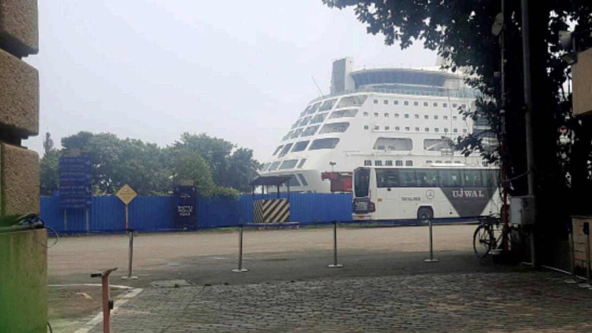 The cruise ship from which India's Narcotics Control Bureau seized dugs during a party and arrested Shah Rukh Khan's son Aryan Khan. — ANI