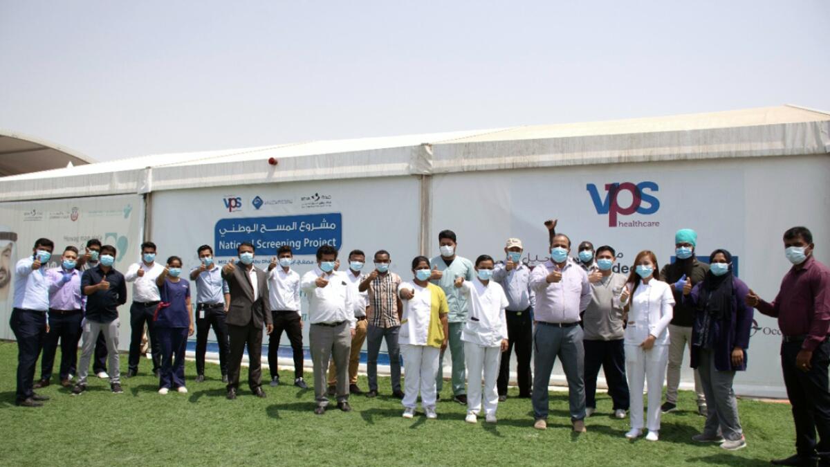 A Covid-19 screening centre in Abu Dhabi’s Musaffah industrial area was shut on Wednesday, marking the end of a six-week mass testing programme. Photo: Supplied