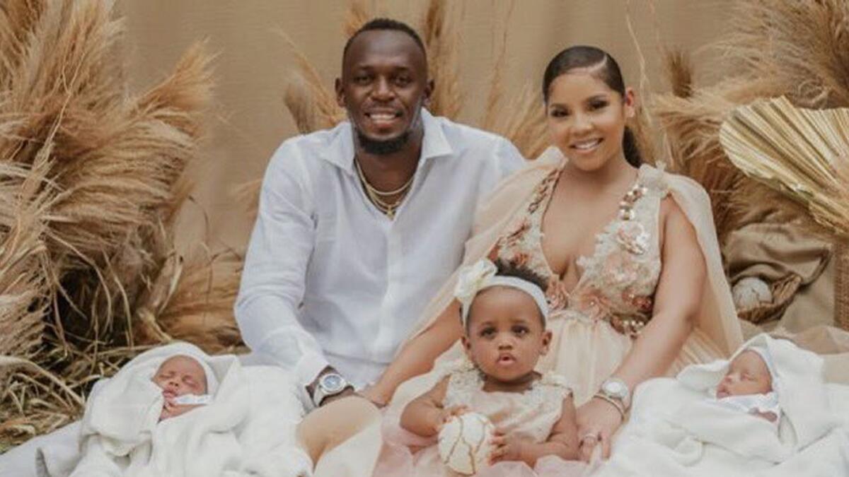 Usain Bolt revealed the news on Instagram with a Father’s Day family photo. — Twitter