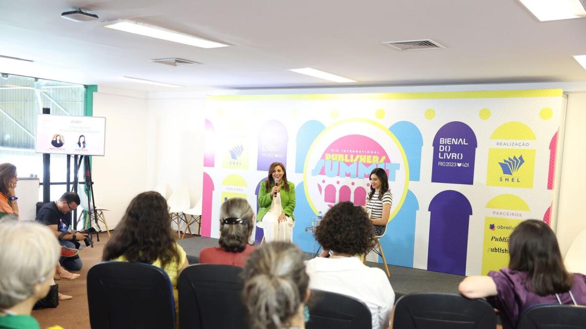 Bodour Al Qasimi during a panel discussion with journalist Talita Facchini at Rio de Janeiro's Bienal do Livro. — Wam