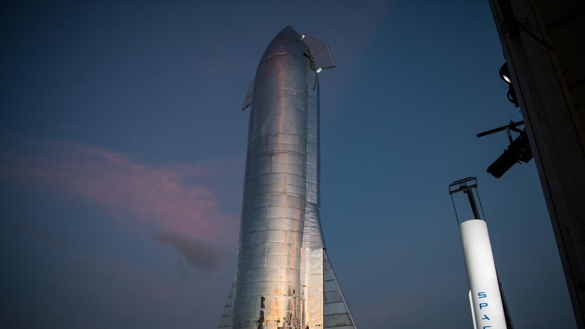 A prototype of the Starship, SpaceX's next-generation rocket.