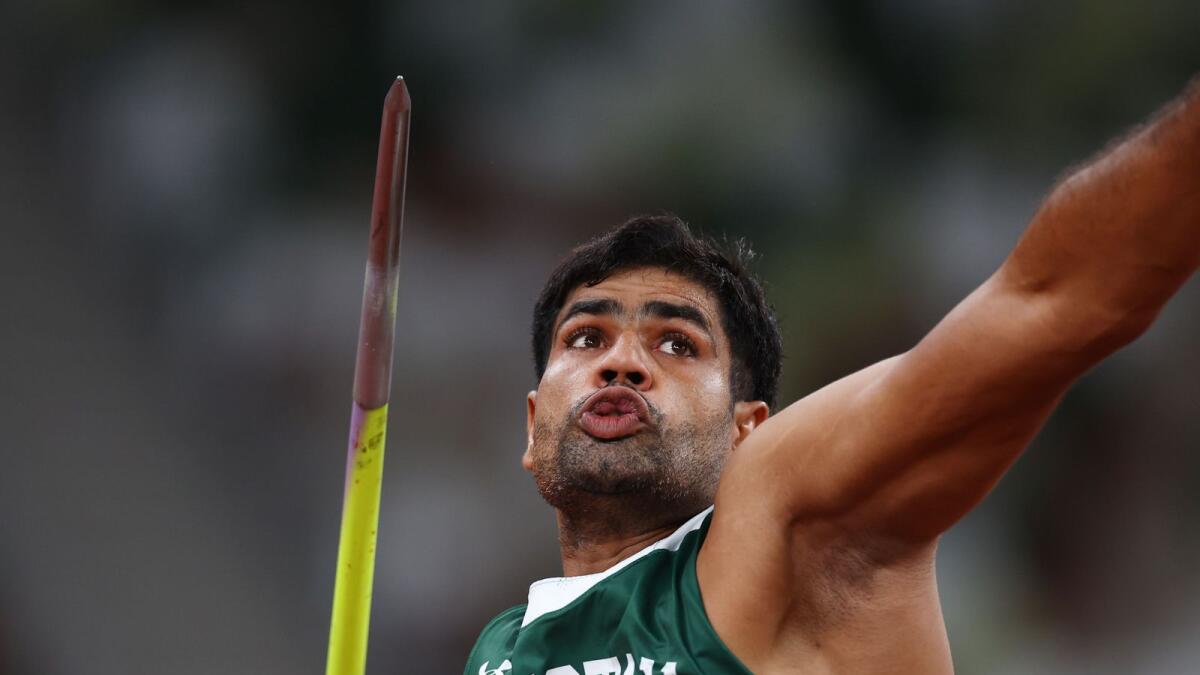 Arshad Nadeem of Pakistan in action in Tokyo Olympics. — Reuters