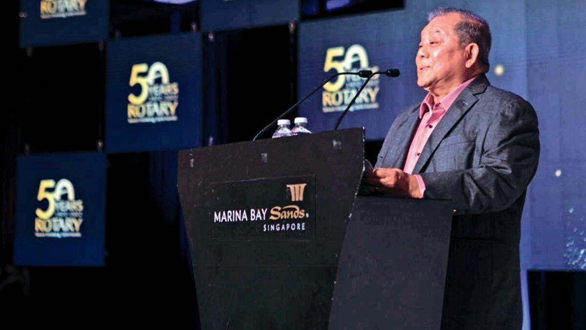 Roger Chia, Chairman and Managing Director, Rotary Engineering, speaking at the organisation’s 50th Anniversary Gala Dinner this year