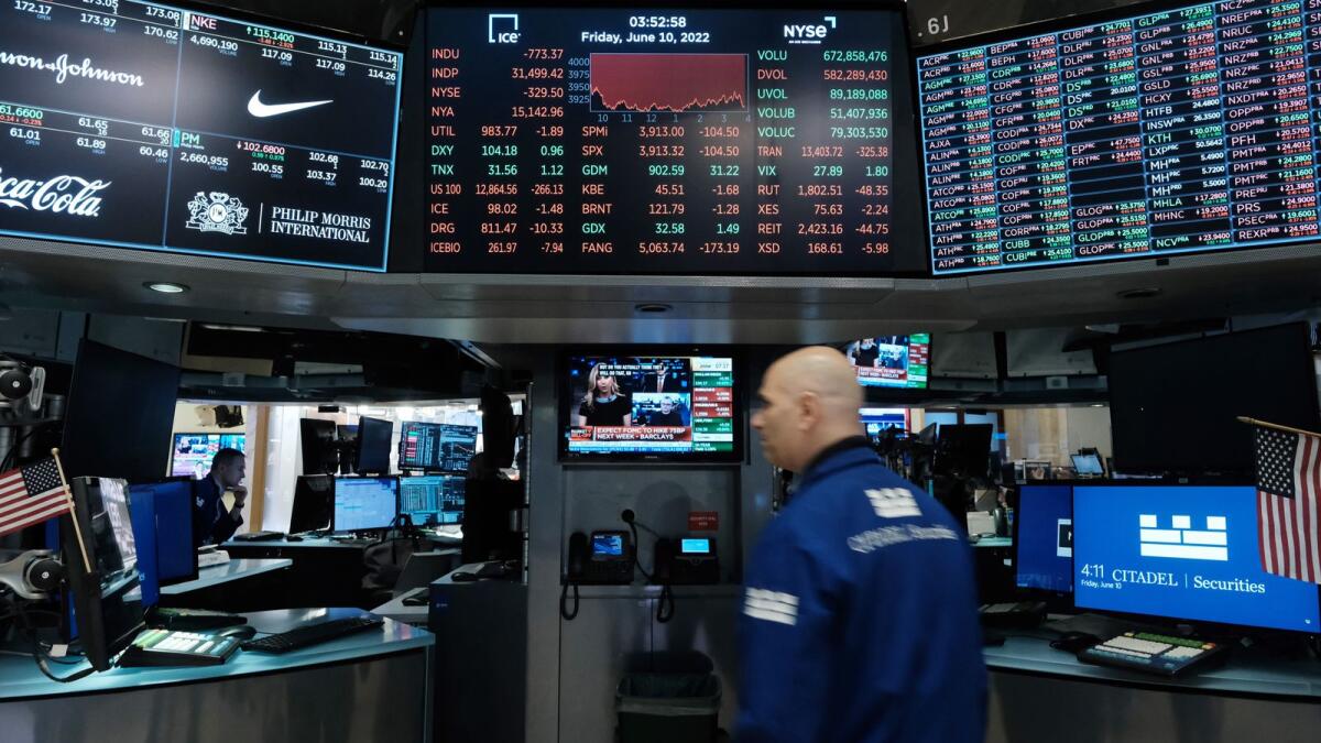 Traders work on the floor of the New York Stock Exchange (NYSE). Photo: AFP