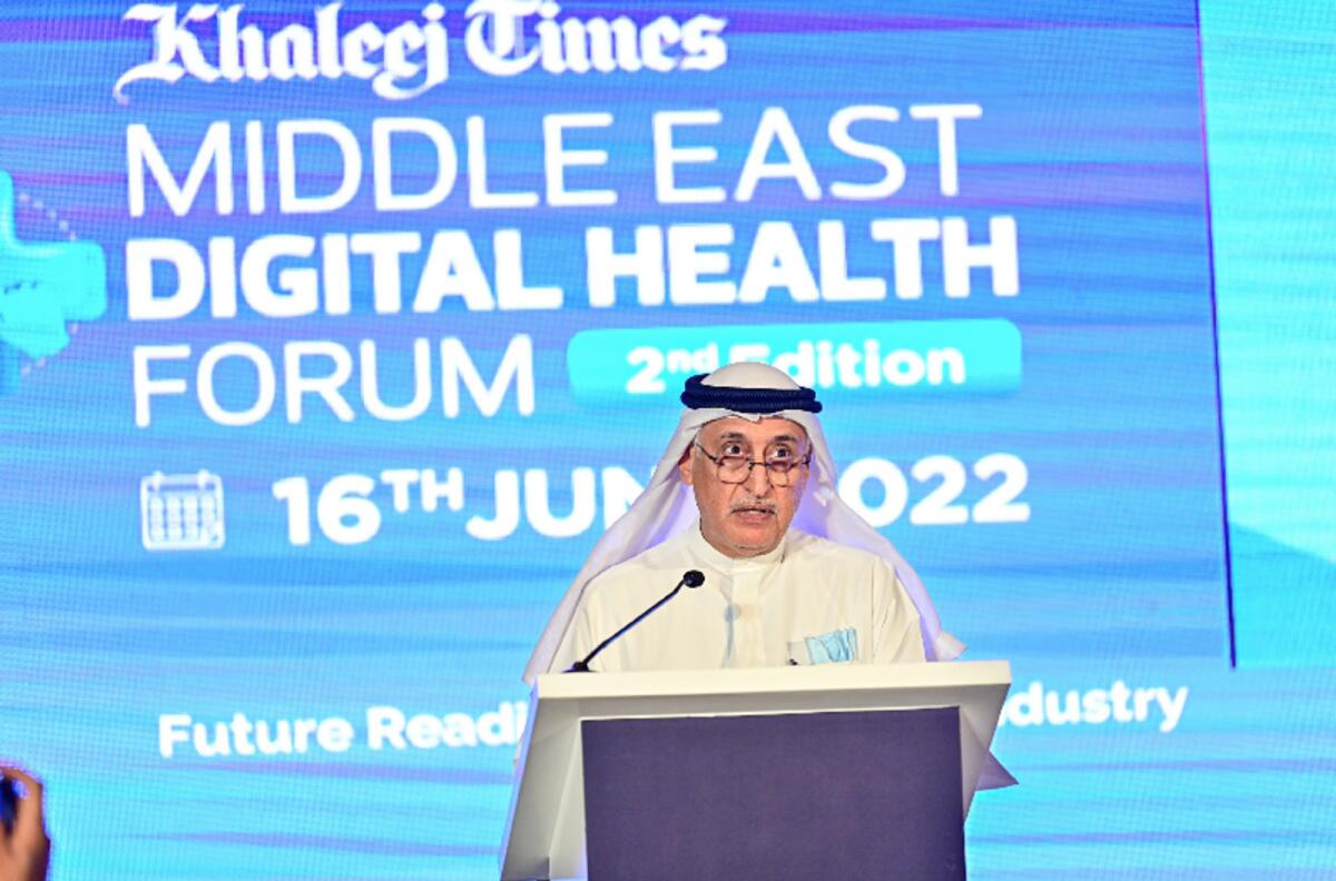 Dr Younis Kazem, CEO of Dubai Healthcare Corporation, Dubai Health Authority speaking at the Khaleej Times Middle East Digital Health Forum in Dubai on Thursday, June 16, 2022. Photo by Neeraj Murali