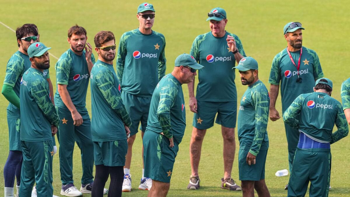 Pakistan’during a practice session ahead of the ICC Men's Cricket World Cup 2023 match against England. - PTI