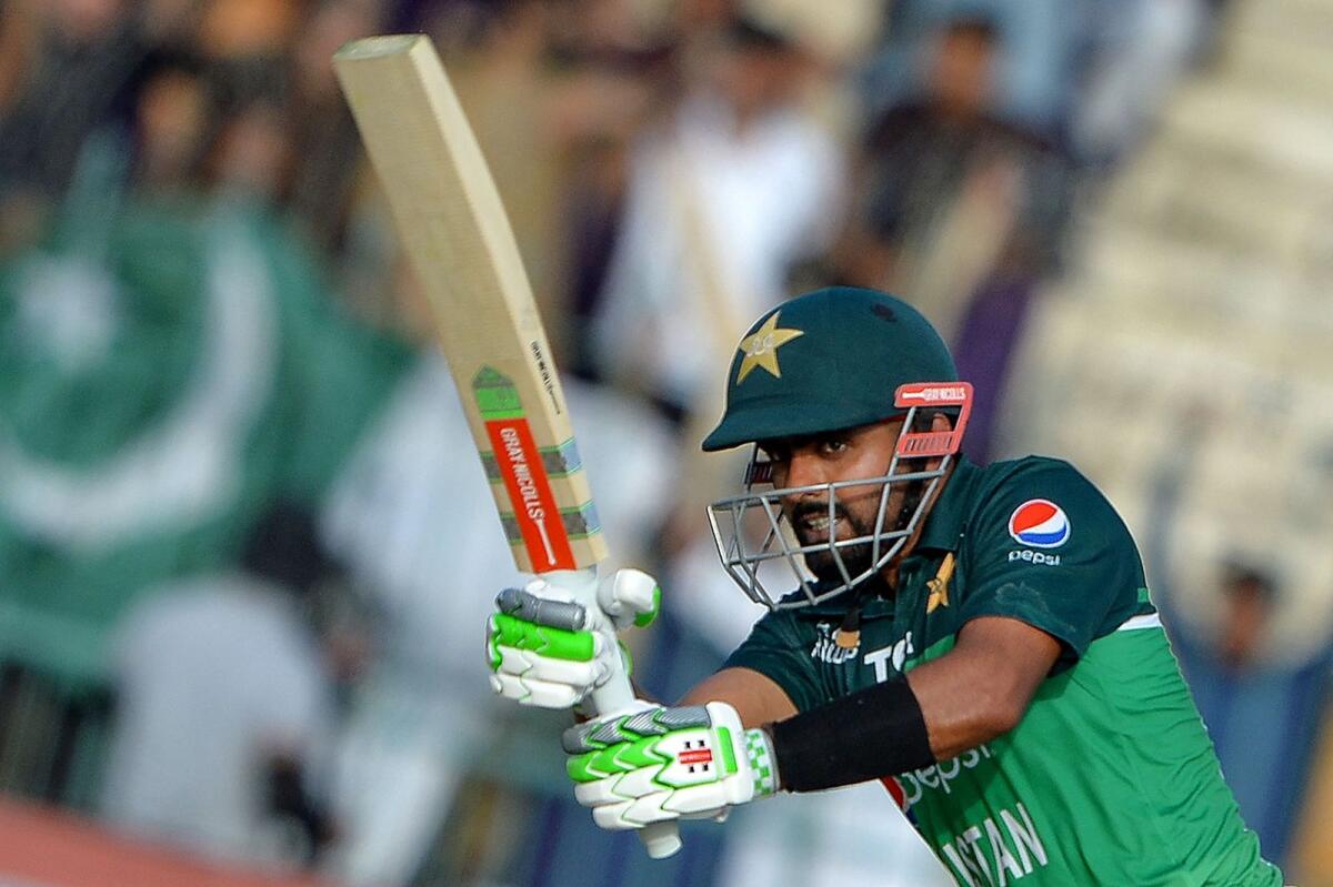 Pakistan captain Babar Azam plays a shot during the Asia Cup match. — AFP