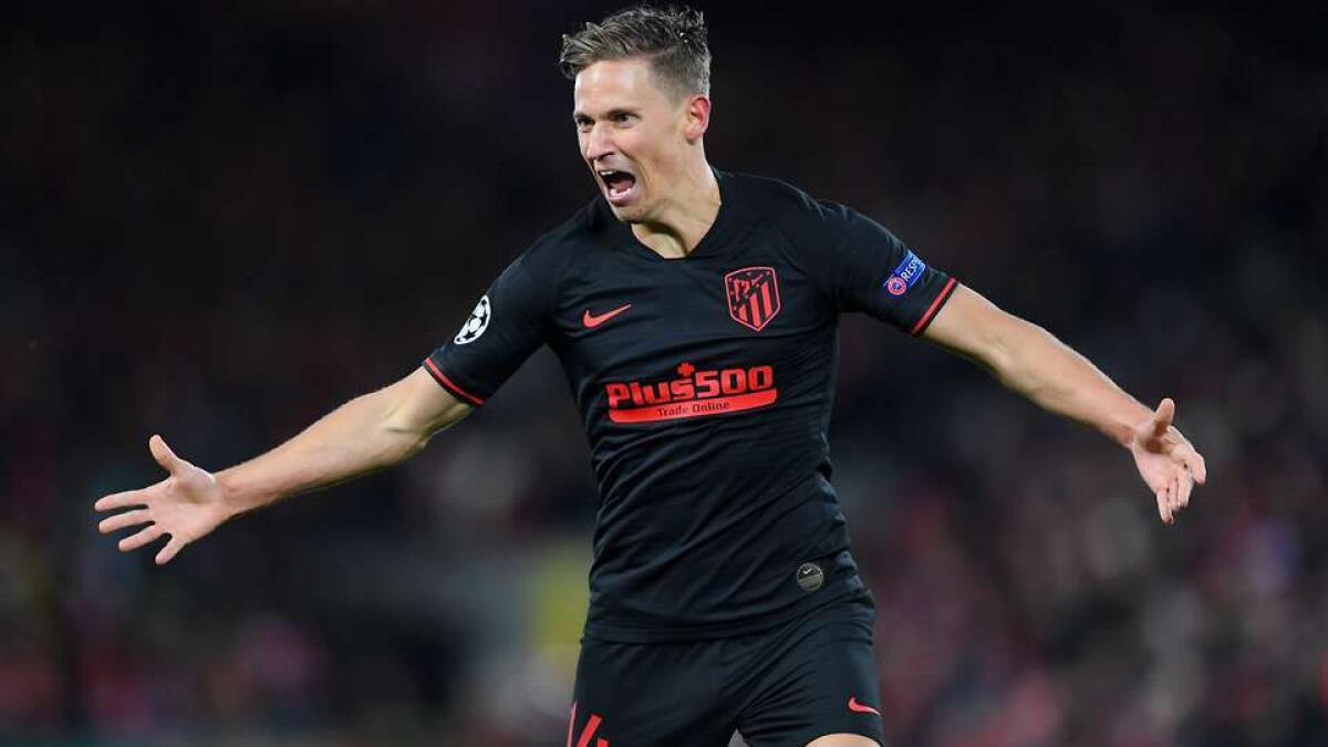 Marcos Llorente scored for Atletico in the first half of extra time in the last-16 second leg in Merseyside on March 11