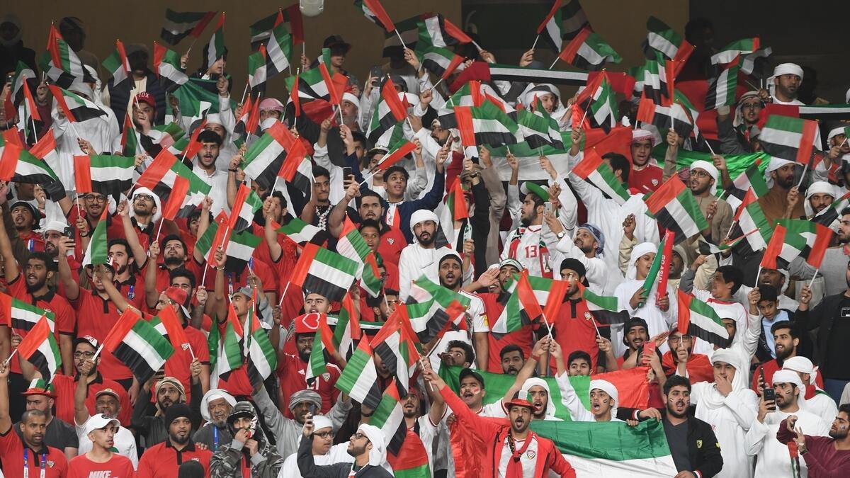 Fans during the AFC Asian Cup quarter final match between United Arab Emirates and Australia at Hazza Bin Zayed Stadium in Al Ain. -Photo by Ryan Lim/Khaleej Times