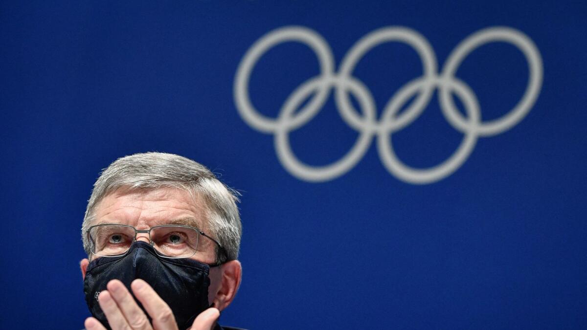 Thomas Bach, International Olympic Committee president, during a press conference in Tokyo. (AFP)