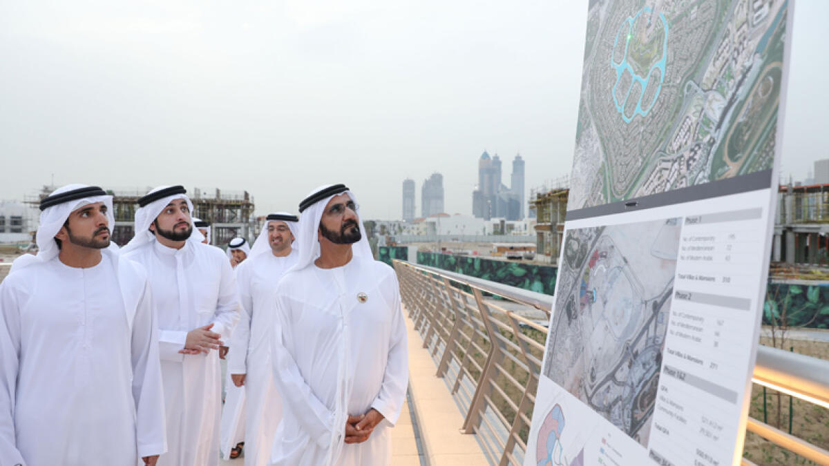 Photos: Sheikh Mohammed, Hamdan tour Dubais District One project