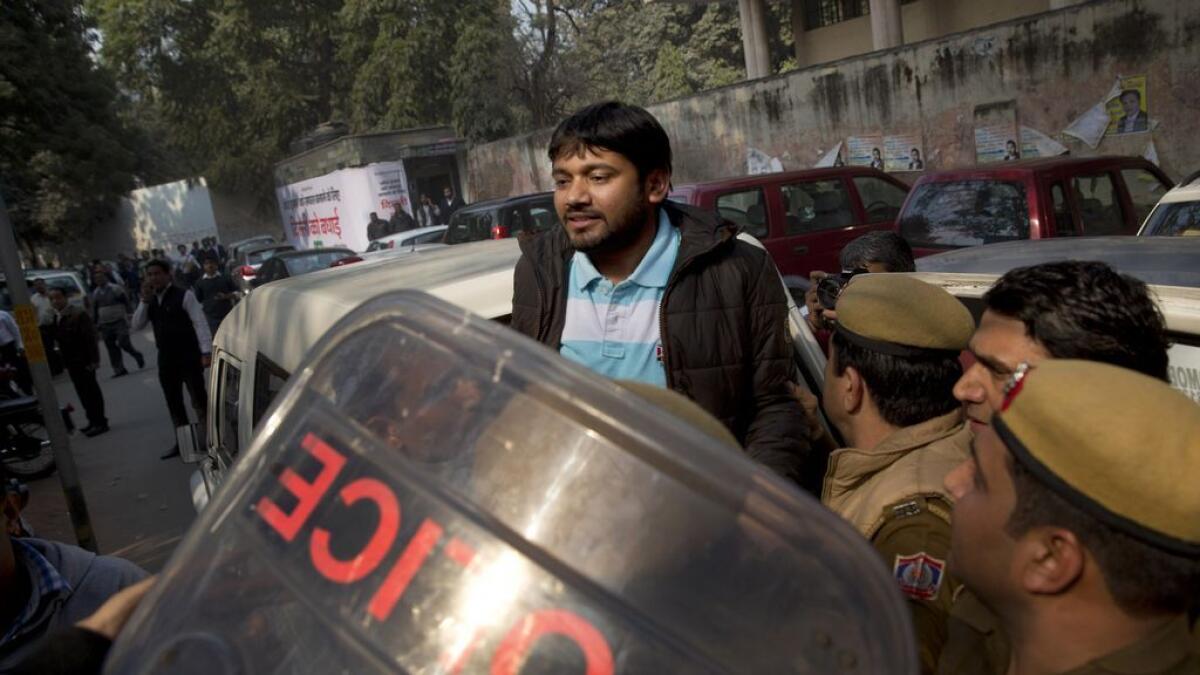 Kanhaiya Kumar, the president of the students union at the countrys premier Jawaharlal Nehru University is produced at a Delhi court, in New Delhi, India. 