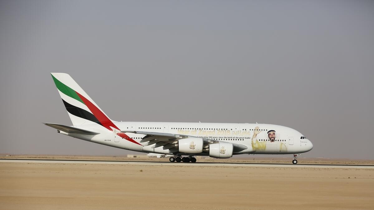 Emirates A380 lands in Riyadh for 88th Saudi National Day