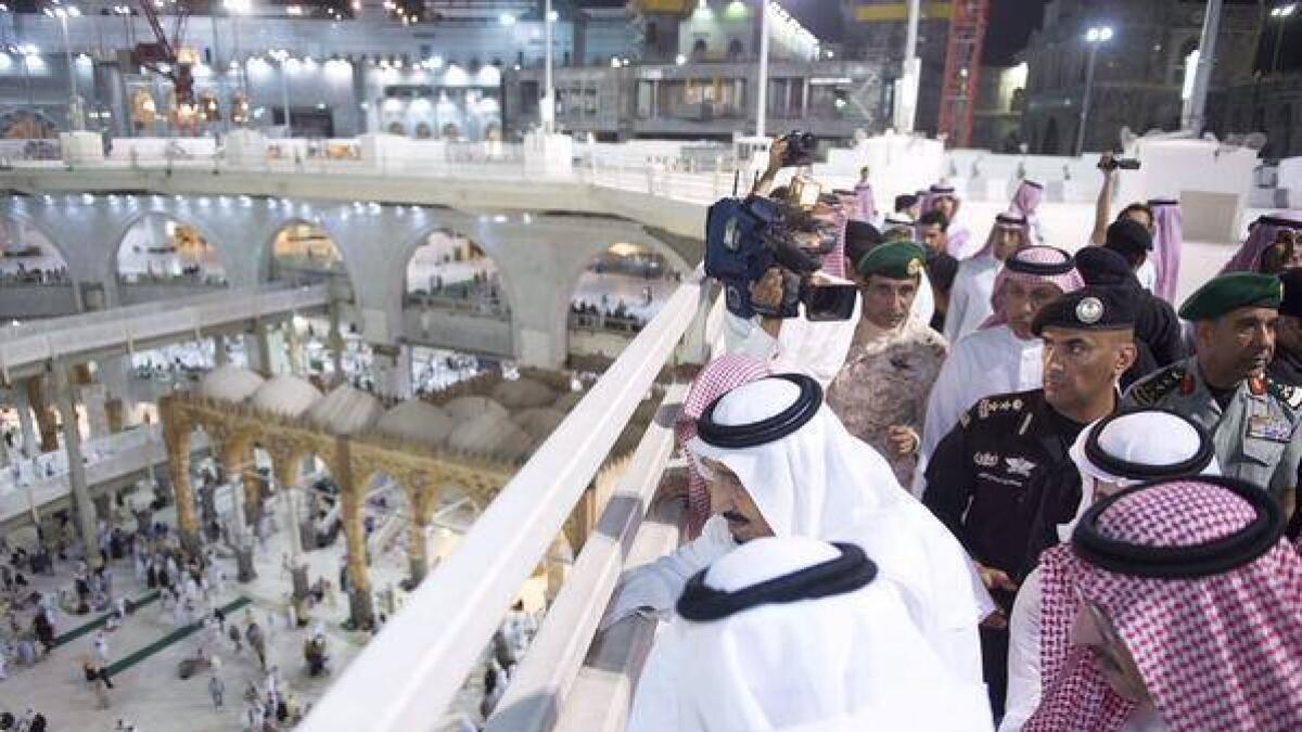 King Salman of Saudi Arabia visits the victims of crane collapse in the Grand Mosque in Makkah.