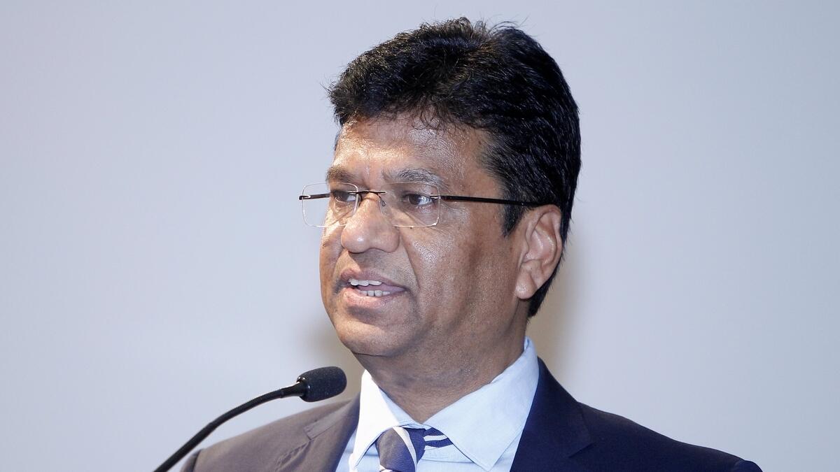 Naveen Sharma, chairman of the Institute of Chartered Accountants of India – Dubai Chapter, speaking at the InvestSmart – India Investment Summit in Dubai late on Thursday.
