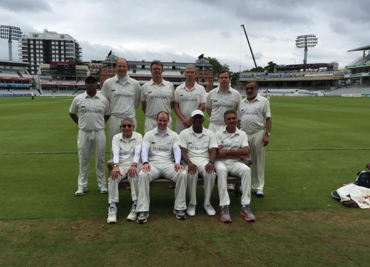 Freddy Sidhwa with his teammates at Lord's. — Supplied photo