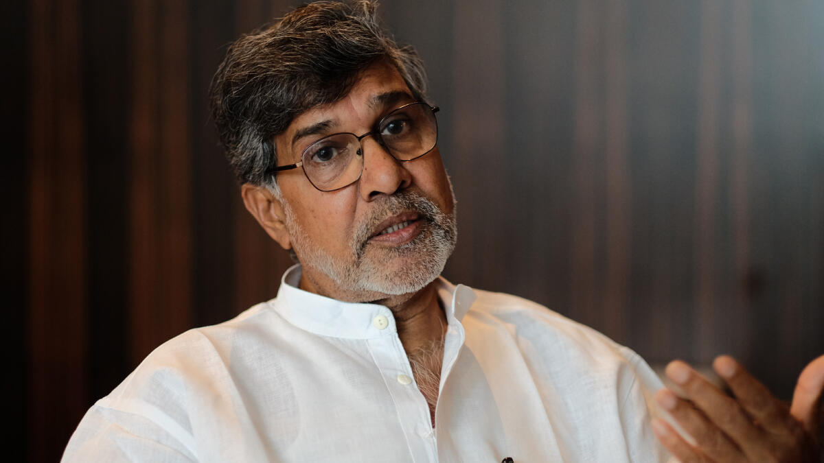 Kailash Satyarthi, Indian children's rights and education advocate and an activist against child labour during the interview at Dubai on Thursday. 10 September,2015.