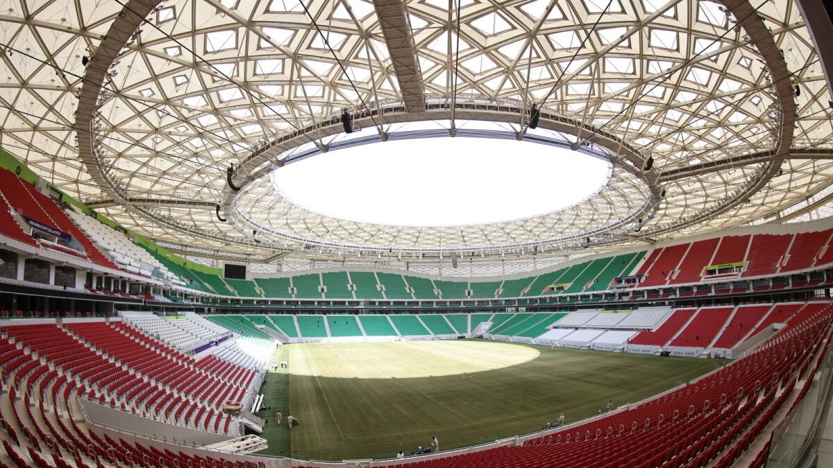 General view inside Al Thumama Stadium, in Doha, Qatar. – Reuters