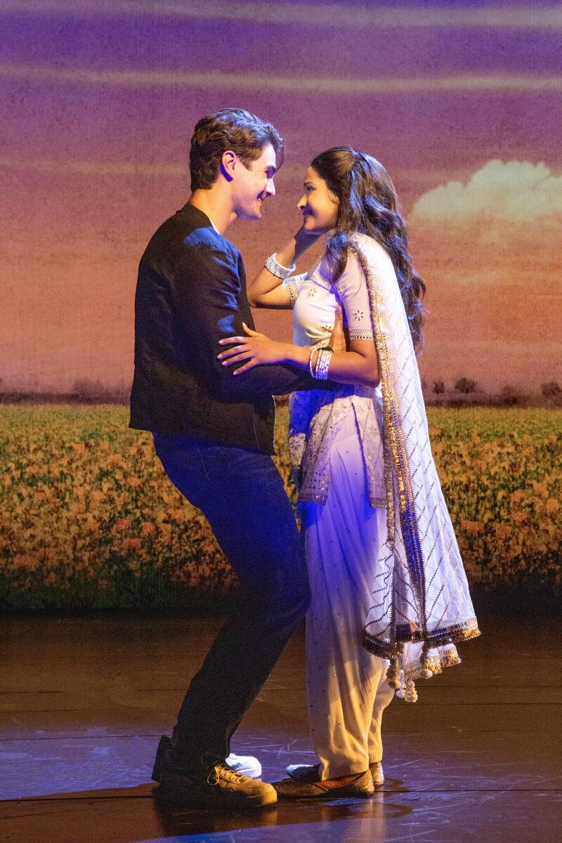 Austin Colby and Shoba Narayan in “Come Fall in Love — The DDLJ Musical.”