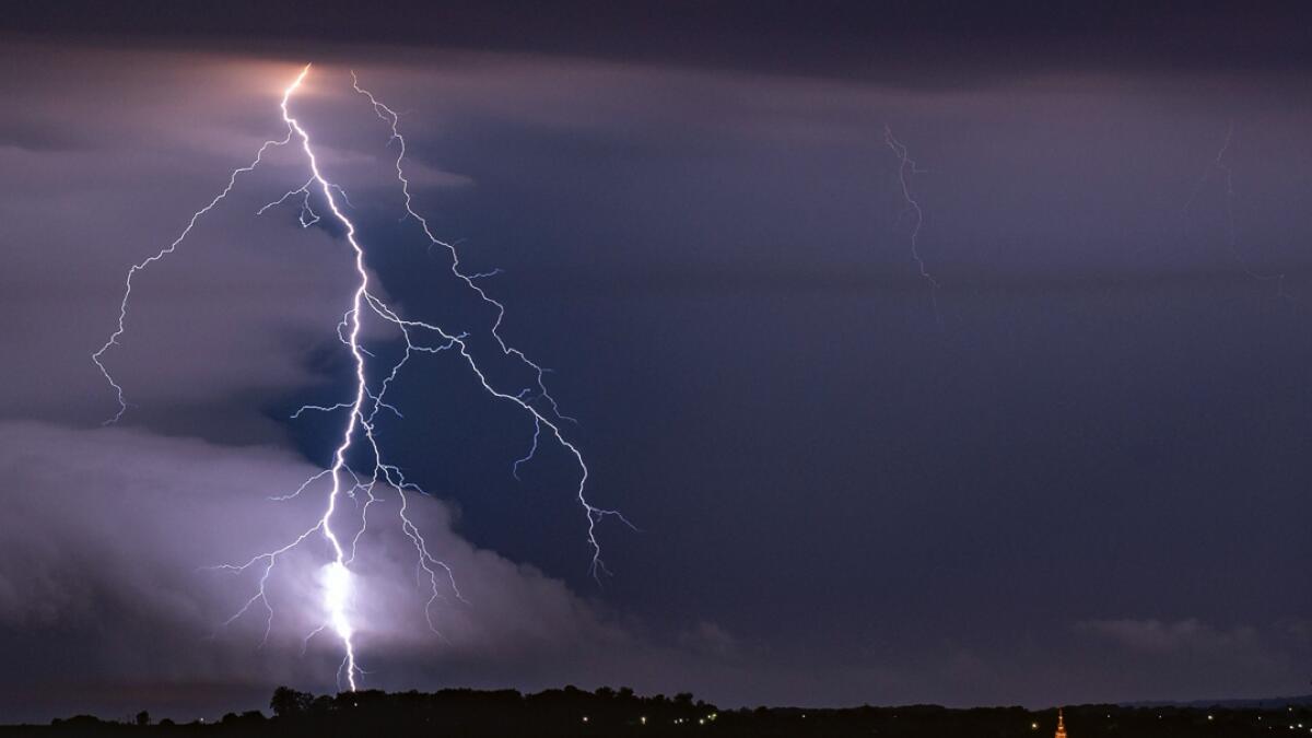 Lightning strikes over the sky in Nagykanizsa, Hungary. Photo: AP