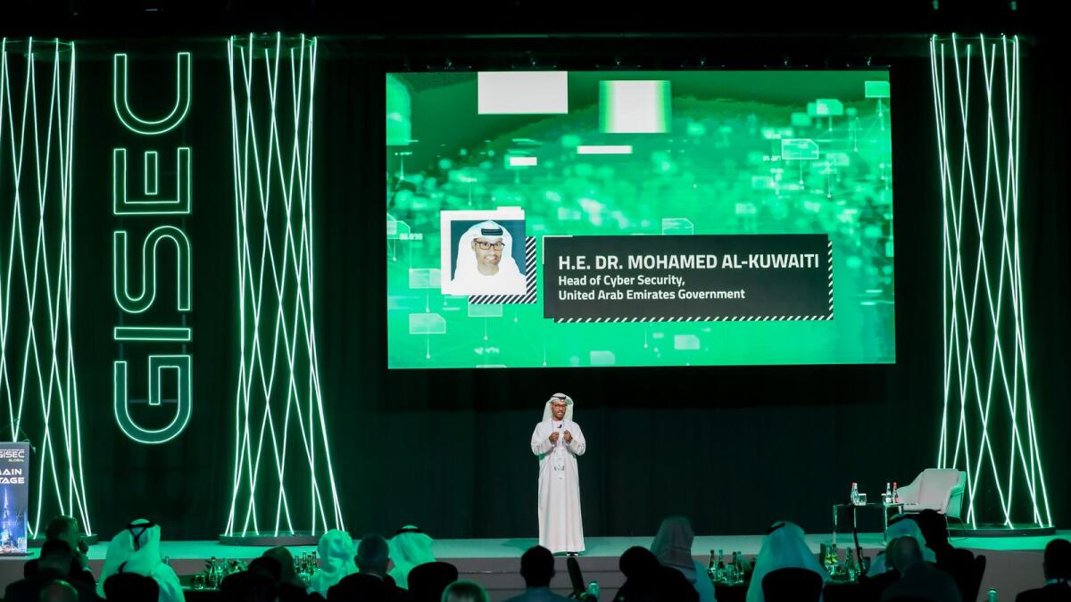 Dr Mohamed Al Kuwaiti, head of Cyber Security, UAE Government, discussed the shared responsibility required to tackle the volatility of cyberspace. — Supplied photo