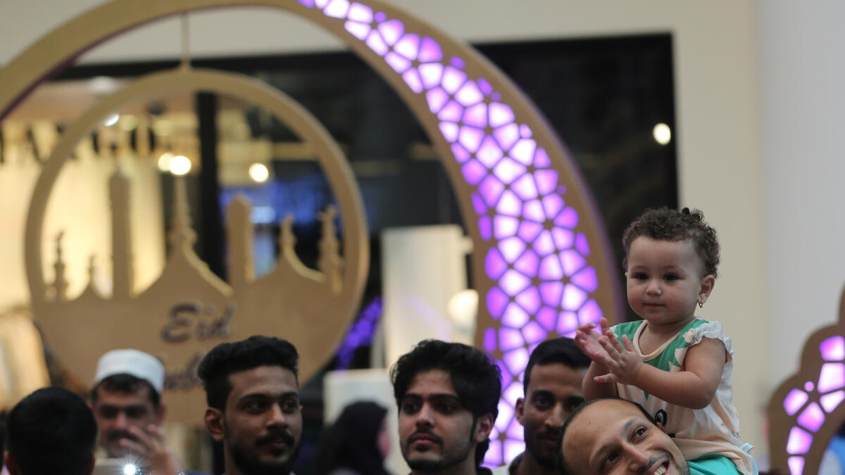Performers entertain the mall guest during Eid Al Fitr Celebration at the Al Wadha Mall in  Abu Dhabi, July 7,2016. Photo By Ryan Lim