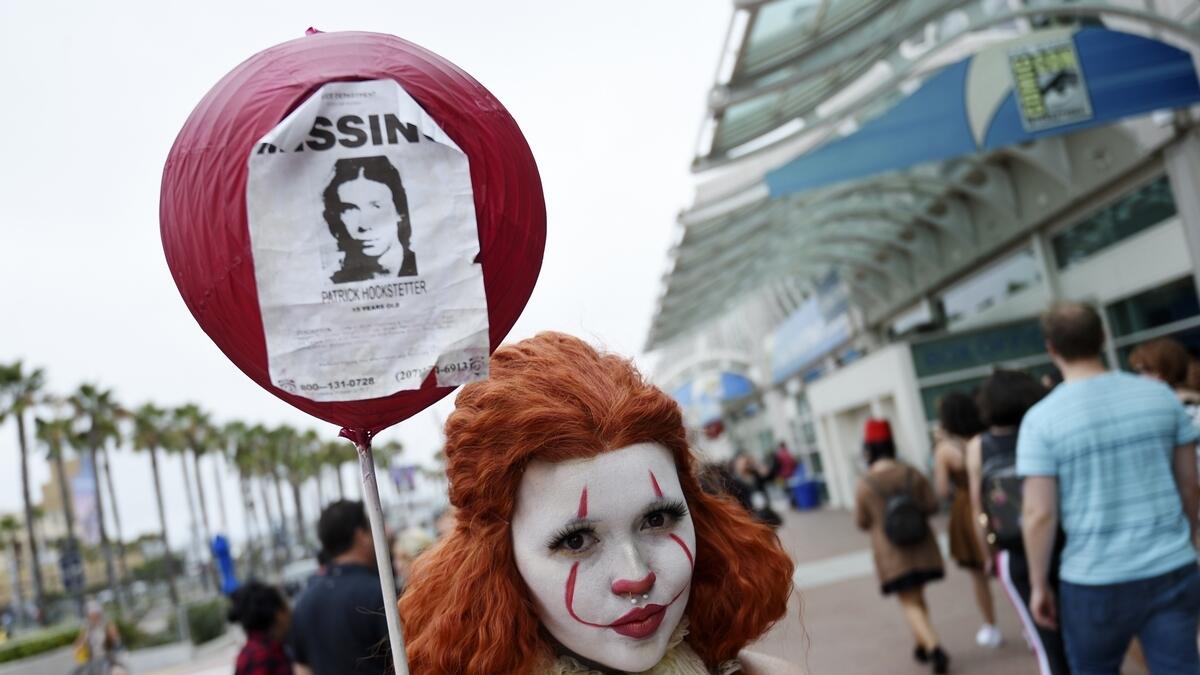 Ana Niebla of San Diego models her own 'Princess Pennywise' outfit before Preview Night of Comic-Con International