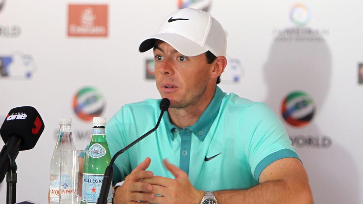 Rory McIlroy at the press conference for the DP World Tour Championship at Jumeriah Golf Estates in Dubai. (KT file)