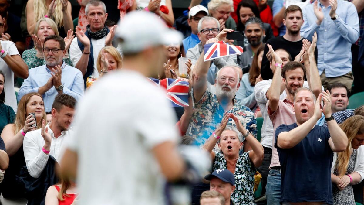 Fans of Britain's Jack Draper react during his first round match against Serbia's Novak Djokovic. — Reuters