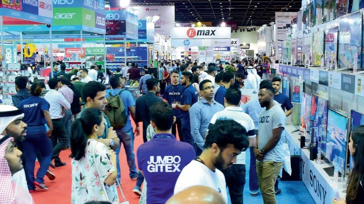 Day one of the Gitex Shopper witnessed a huge turnout at the Dubai World Trade Centre. — Photo by Shihab