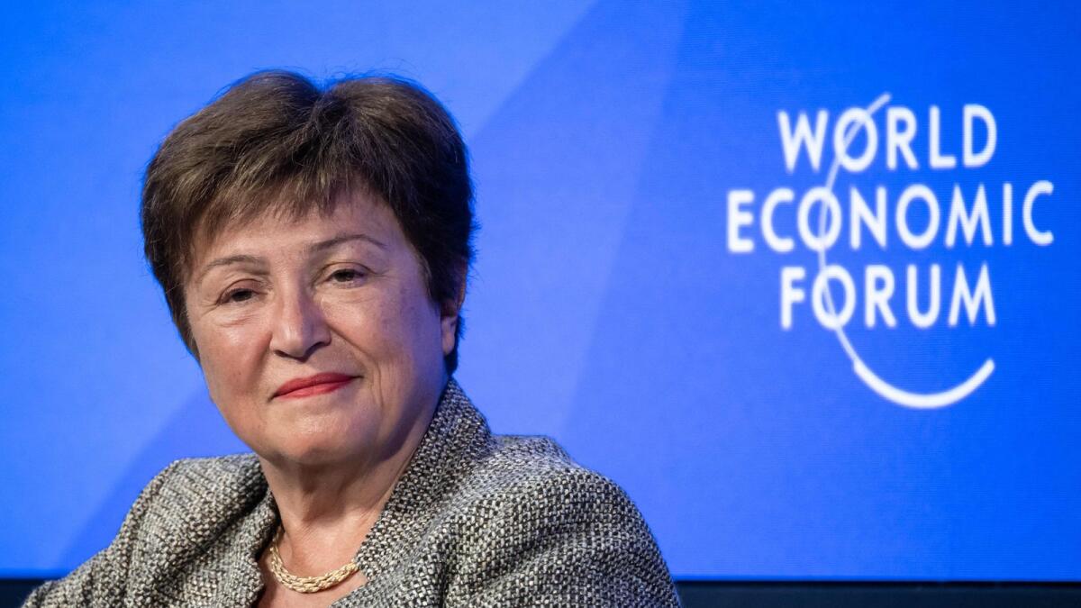 International Monetary Fund (IMF) Managing Director Kristalina Georgieva attends a session at the World Economic Forum (WEF) annual meeting in Davos. - AFP