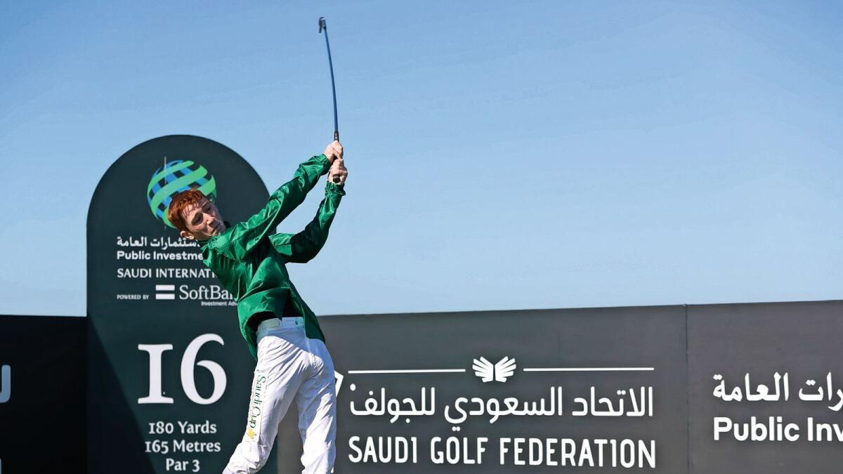 Teeing off the starting gates: Saudi Cup-winning jockey David Egan on Wednesday. — Supplied photo