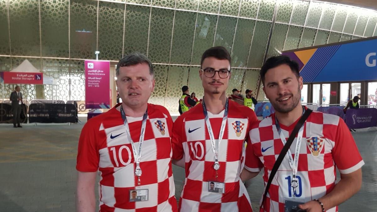 Zvonimir (centre) and Dario (left) with another Croatian fan. KT photo by Rituraj Borkakoty