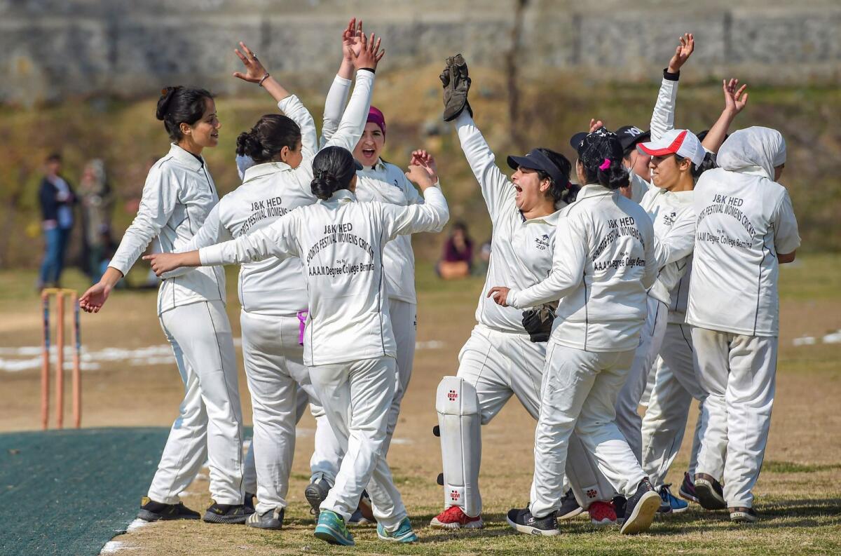 Women's cricket has gained a foothold in Kashmir. — PTI