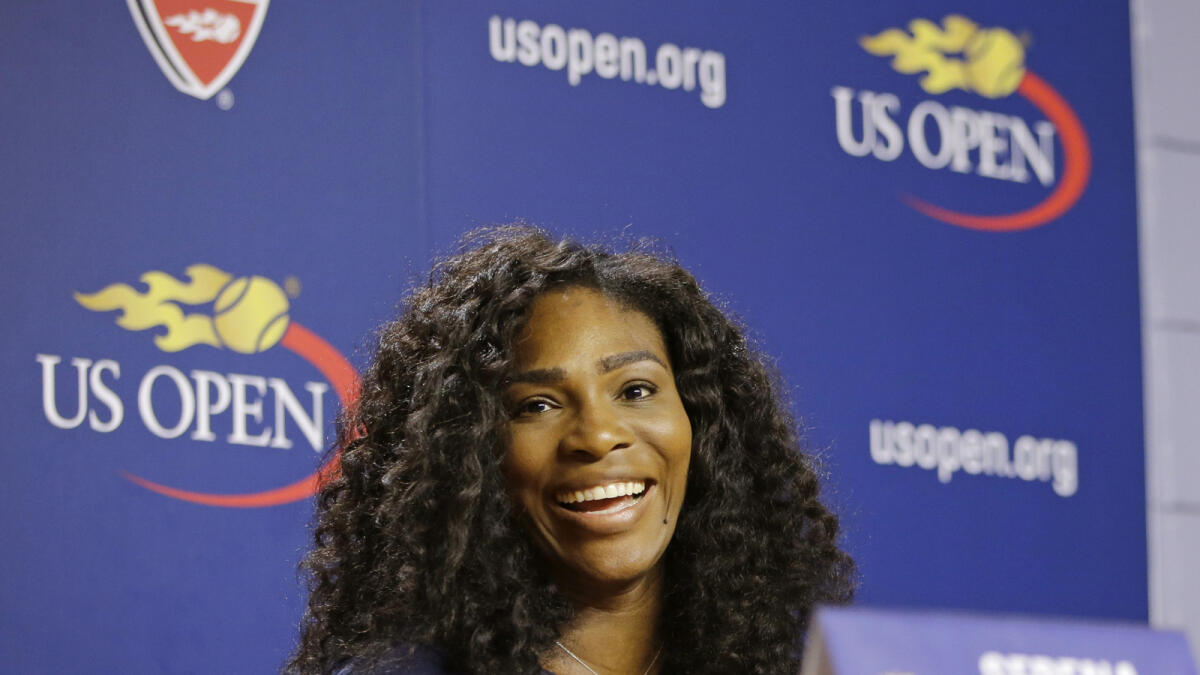 Serena Williams  during a Press conference at the USTA Billie Jean King National Tennis Center in New York. 