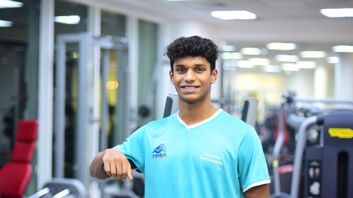 Tanish George Mathew, the talented young swimmer from Dubai's Indian High School. (Photos by Shihab)