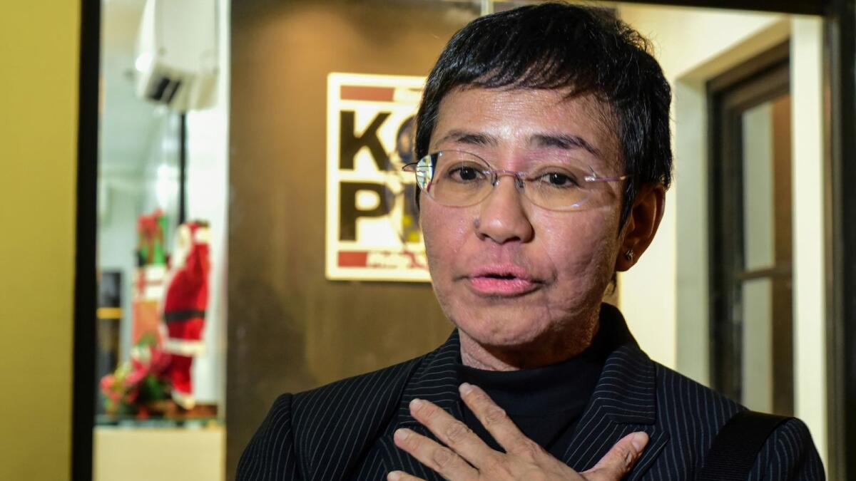 Maria Ressa, co-founder and CEO of the Philippines-based news website Rappler. –  AFP