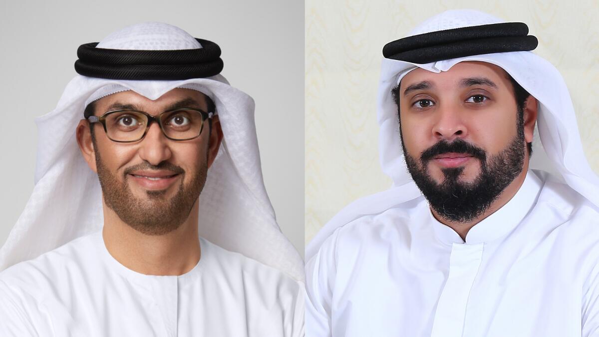 EDB board chairman Dr Sultan Ahmed Al Jaber and EDB CEO Ahmed Mohamed Al Naqbi.